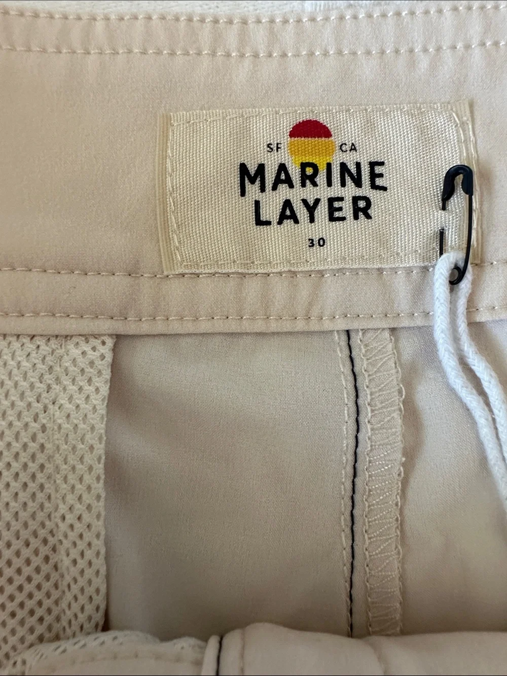 NWT Marine Layer Blue Wave 4-Way Stretch Board Shorts Size 30 Custom Patch